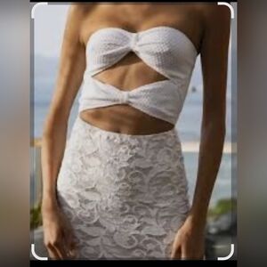 Nightcap White Lace Cutout Dress